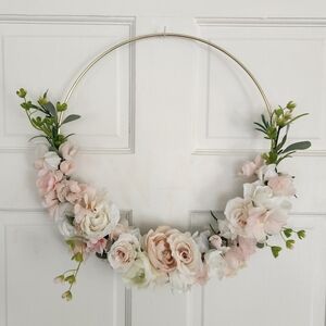Floral Metal Ring Wreath